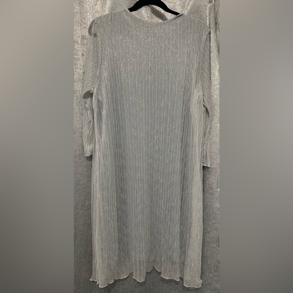 Luxology Dress with attached duster & Silver-Tone Necklace w/Ivory Pearl Tassel - Picture 3 of 7